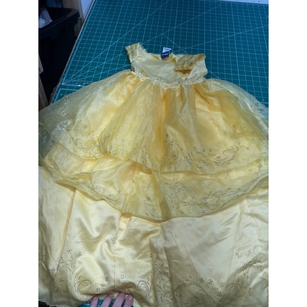 Disney Belle Beauty and the Beast Costume Dress Yellow Gold Girls Small 4-6